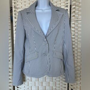 KappAhl Women's Navy blue and White Striped Blazer